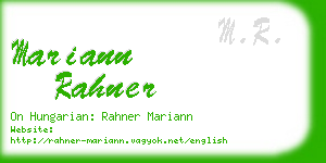 mariann rahner business card